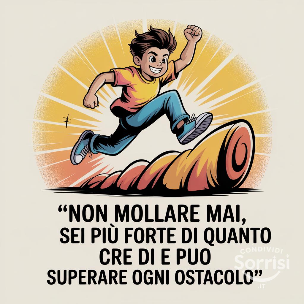 Non mollare mai, sei più forte di quanto credi e puoi superare ogni ostacolo