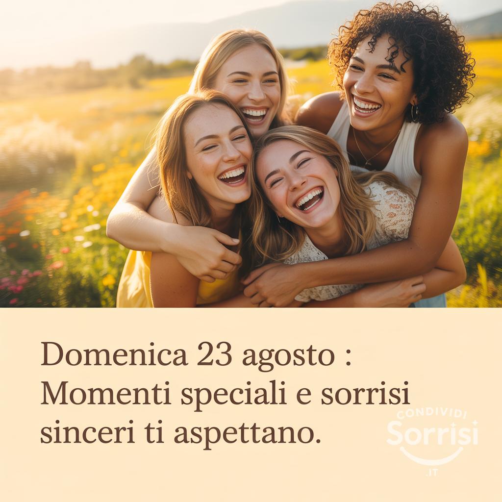Domenica 23 agosto : momenti speciali e sorrisi sinceri ti aspettano.