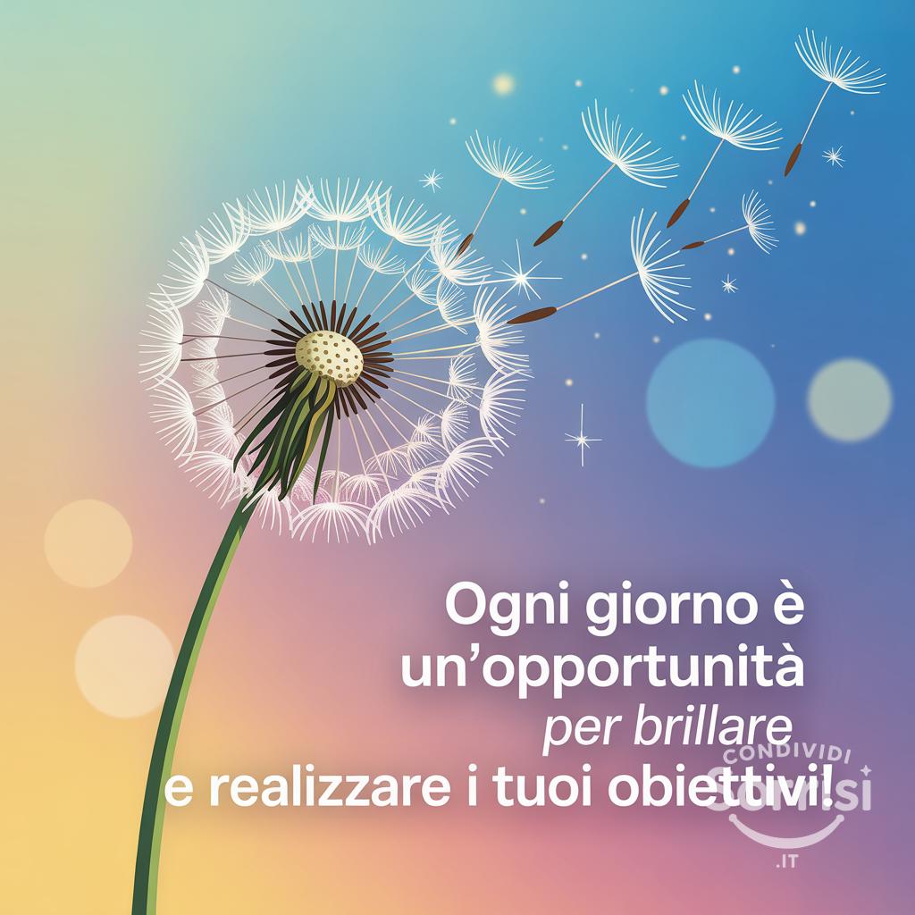 Ogni giorno è un'opportunità per brillare e realizzare i tuoi obiettivi!
