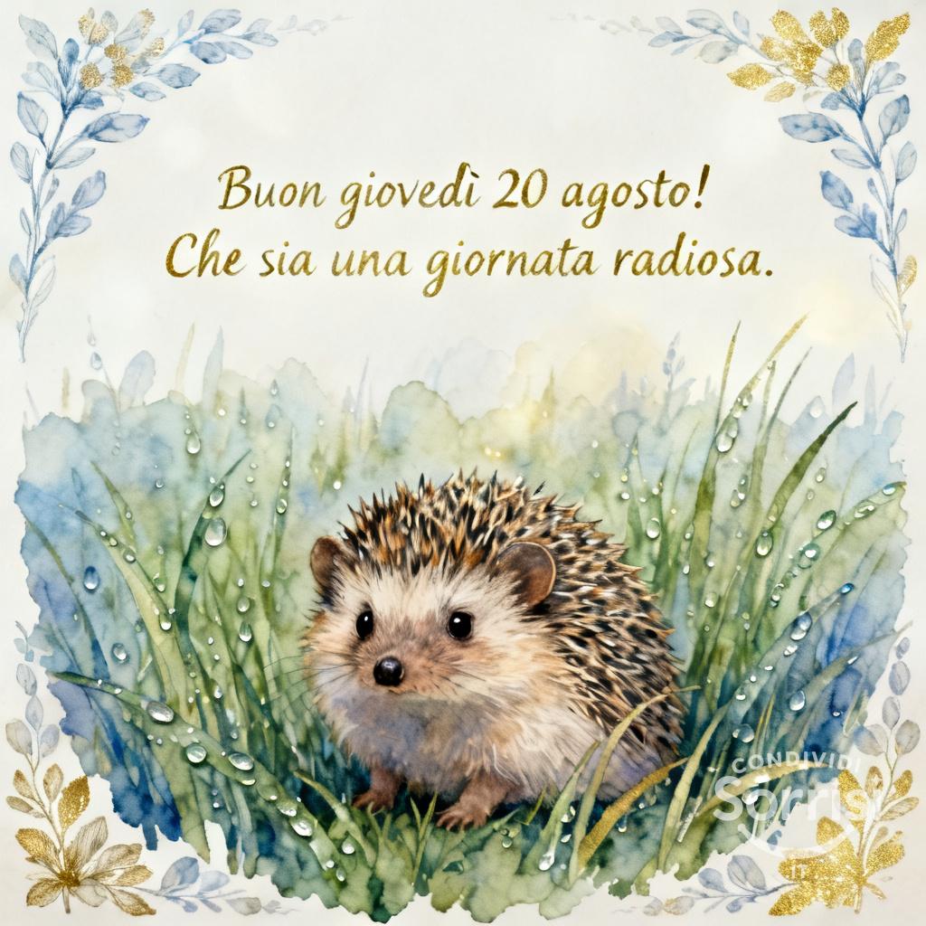 Buon giovedì 20 agosto! Che sia una giornata radiosa.