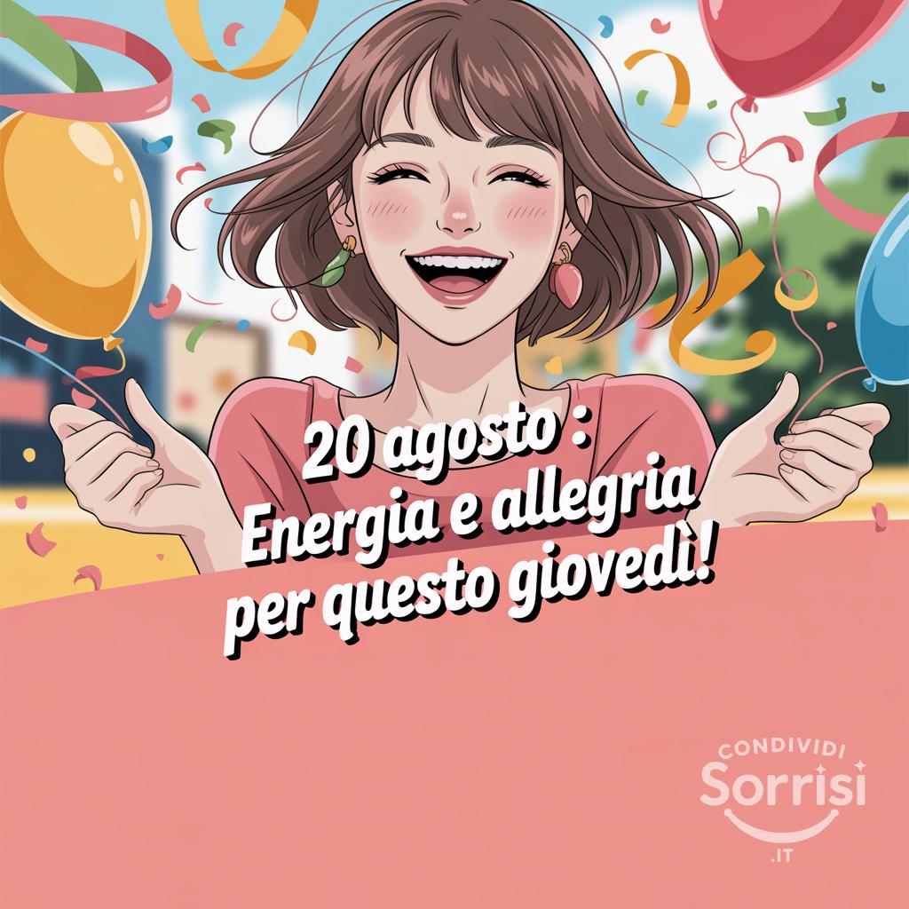 20 agosto : Energia e allegria per questo giovedì!