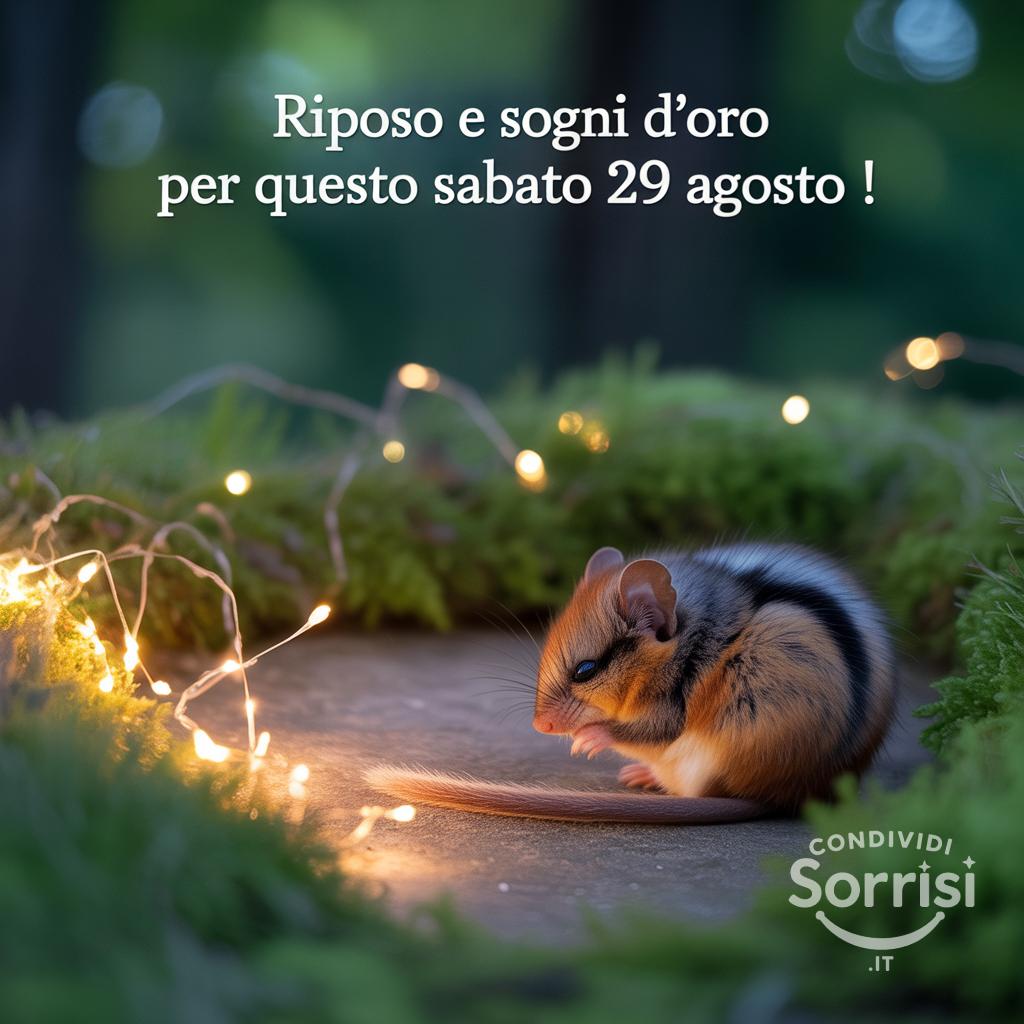 Riposo e sogni d'oro per questo sabato 29 agosto !