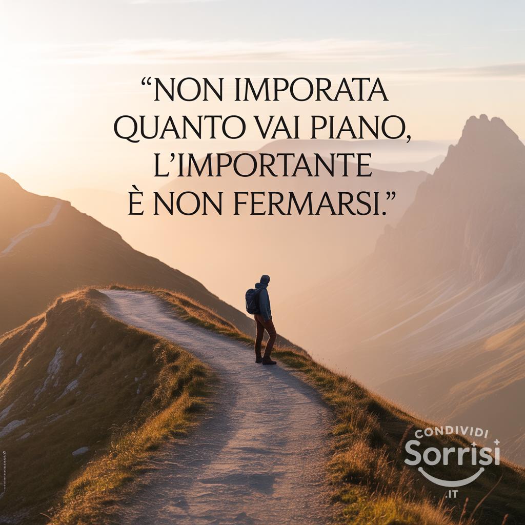 "Non importa quanto vai piano, l'importante è non fermarsi."