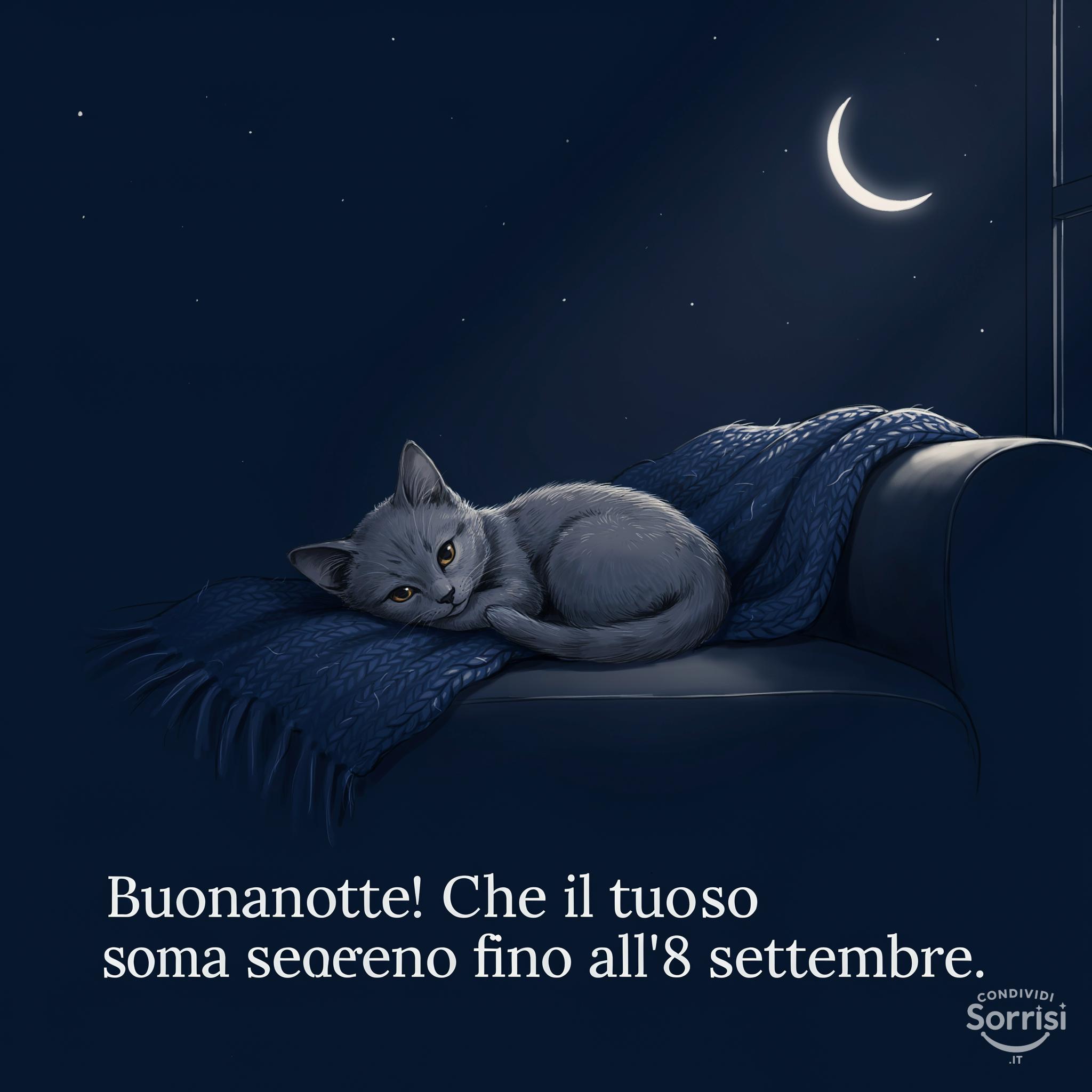 Buonanotte! Che il tuo sonno sia sereno fino all'8 settembre .