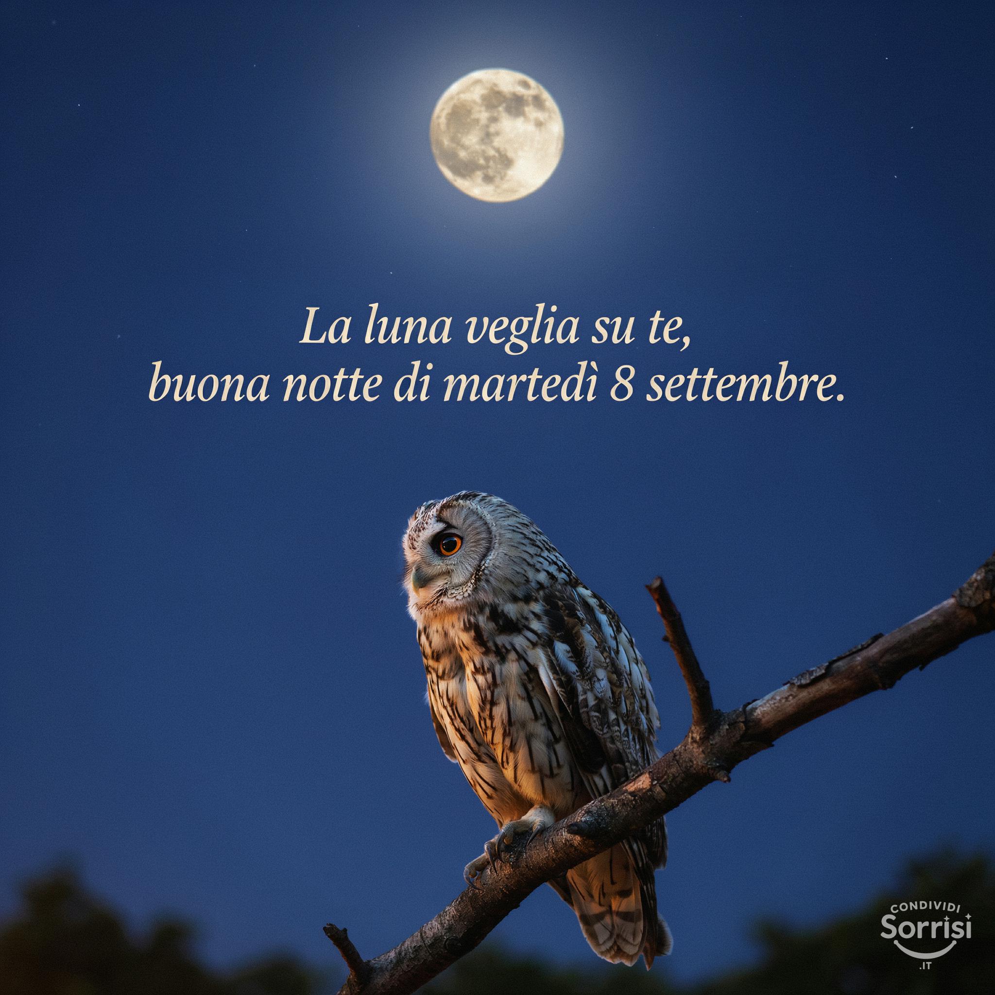 La luna veglia su te, buona notte di martedì 8 settembre .
