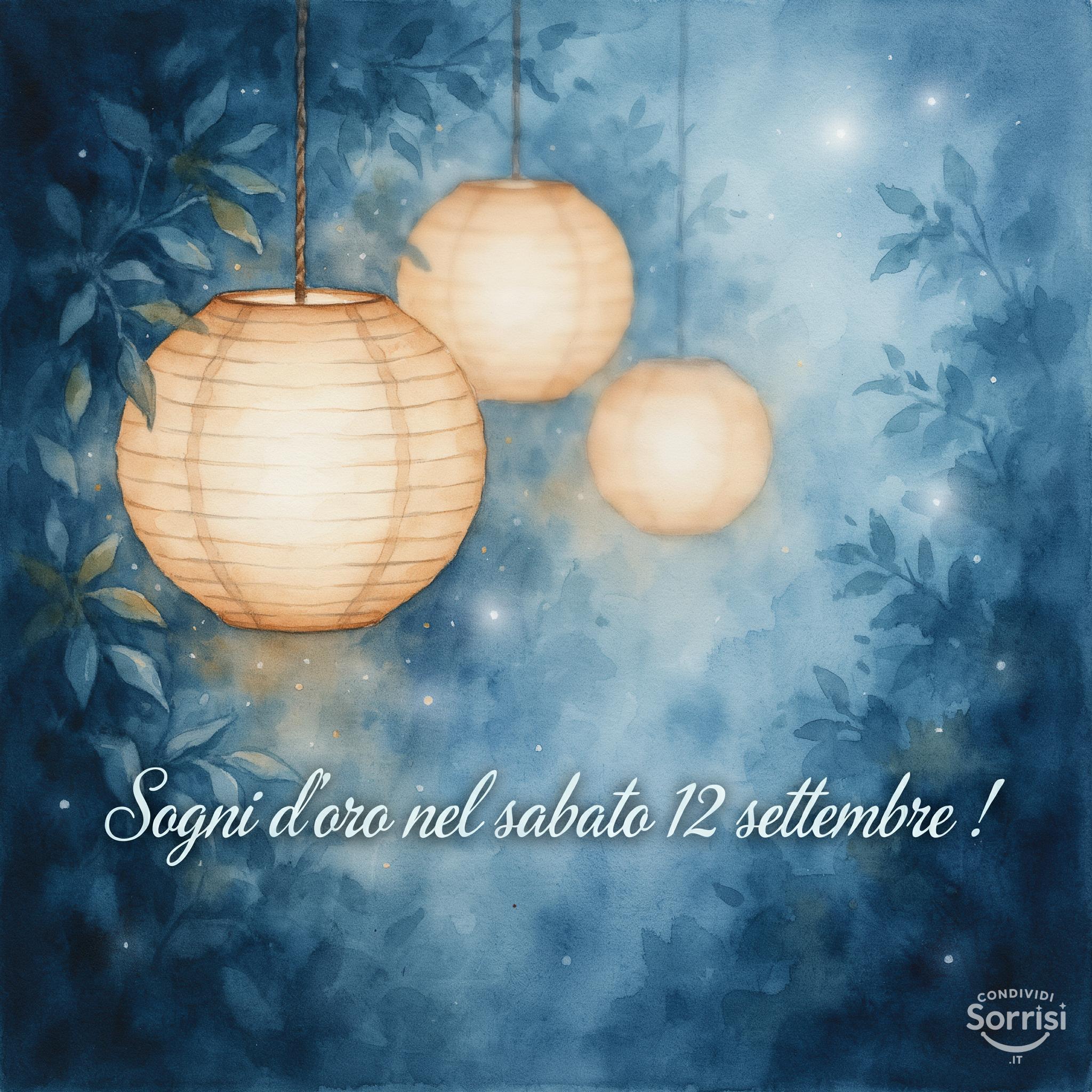 Sogni d'oro nel sabato 12 settembre !