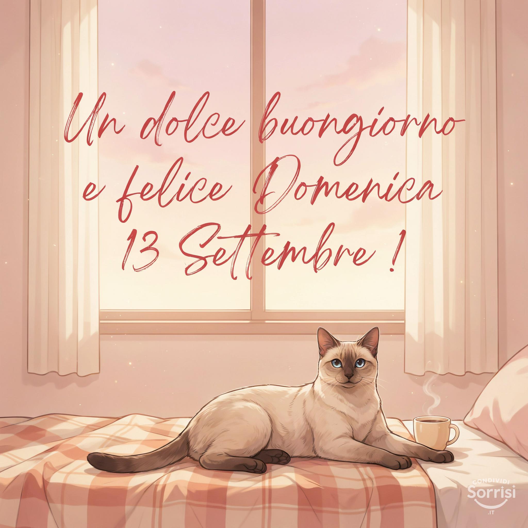 Un dolce buongiorno e felice Domenica 13 Settembre !