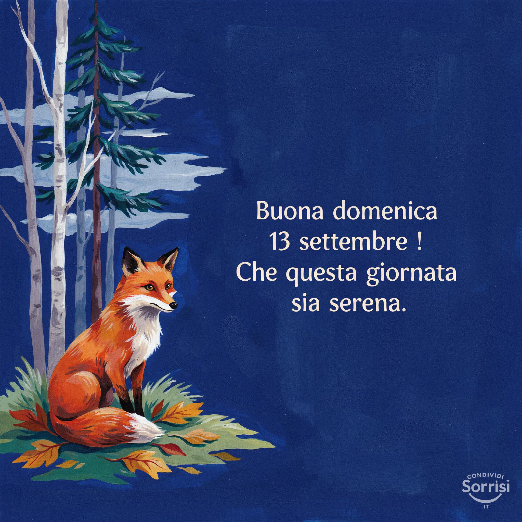 Buona domenica 13 settembre ! Che questa giornata sia serena.