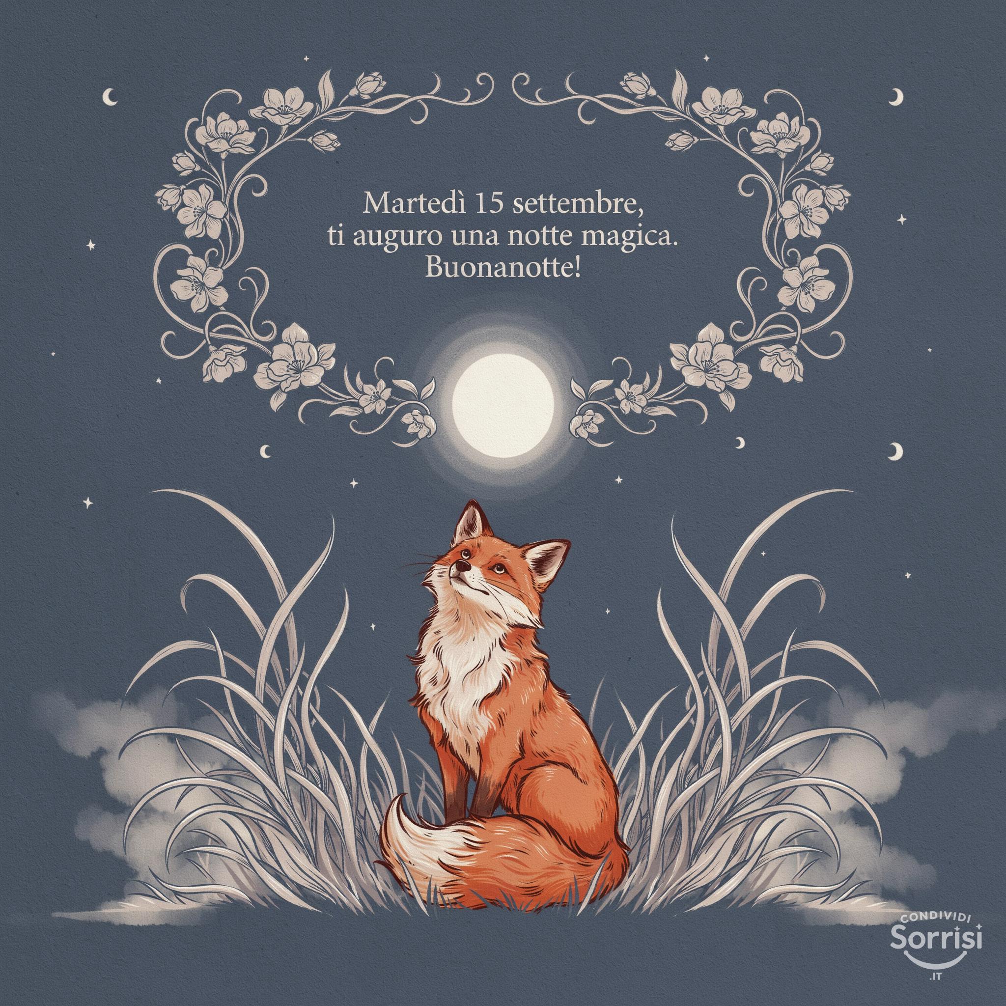 Martedì 15 settembre , ti auguro una notte magica. Buonanotte!