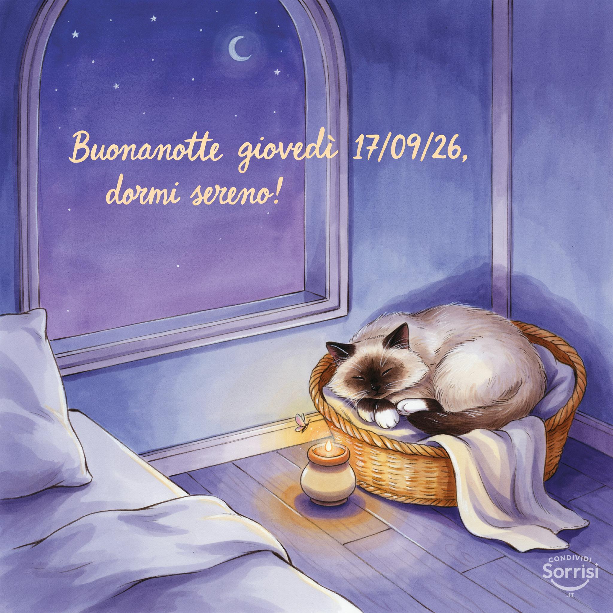 Buonanotte giovedì 17/09/26, dormi sereno!