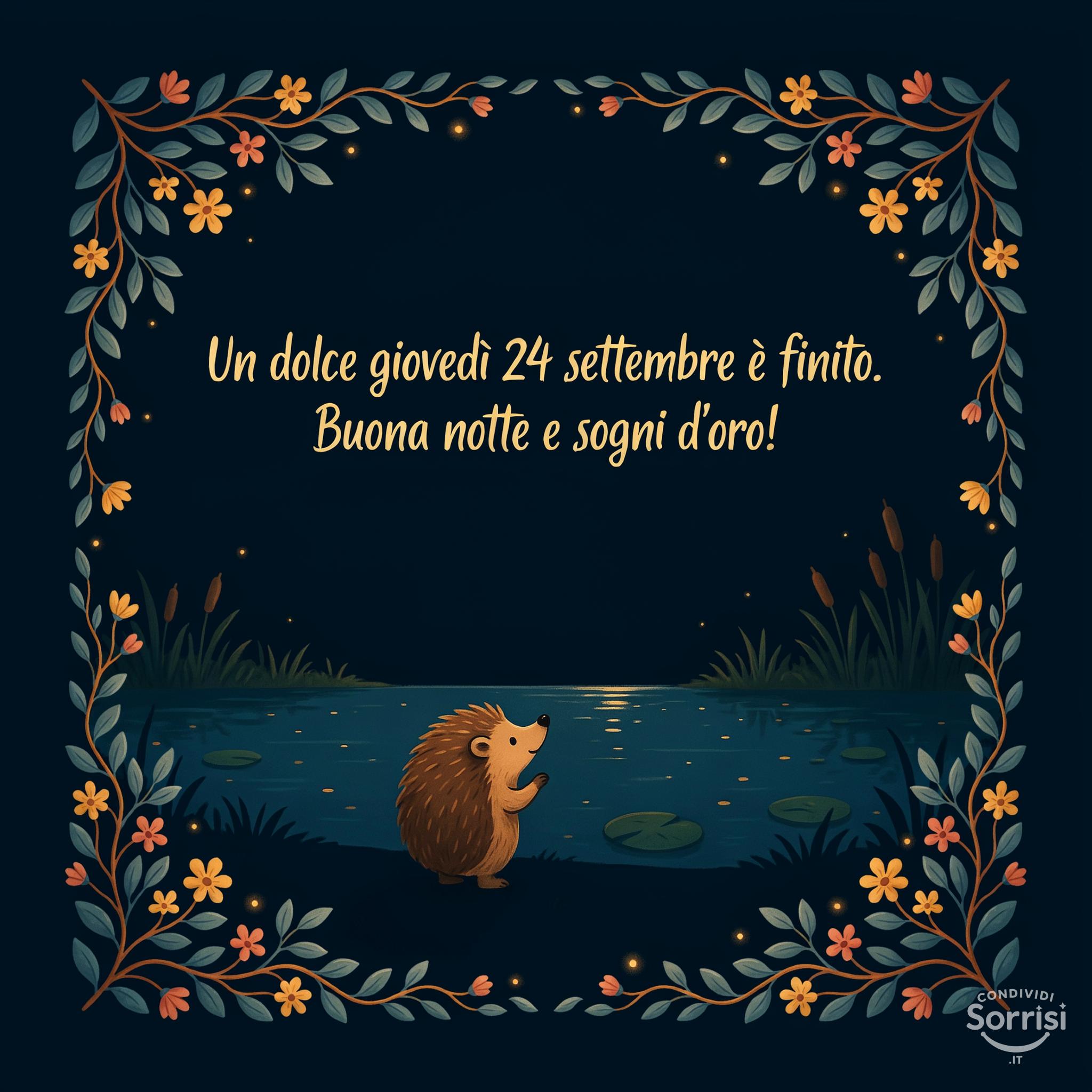Un dolce giovedì 24 settembre  è finito. Buona notte e sogni d'oro!