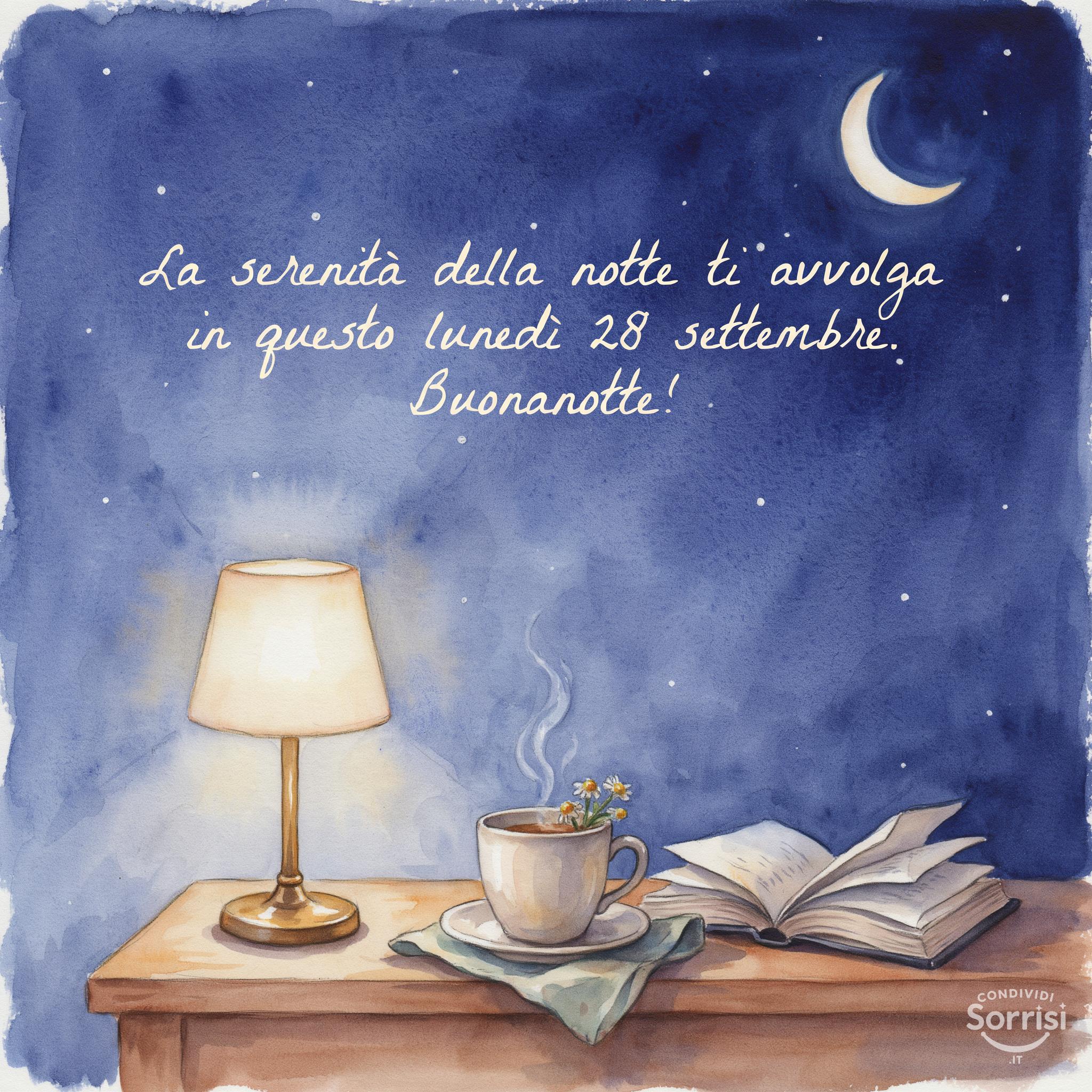 La serenità della notte ti avvolga in questo lunedì 28 settembre . Buonanotte!