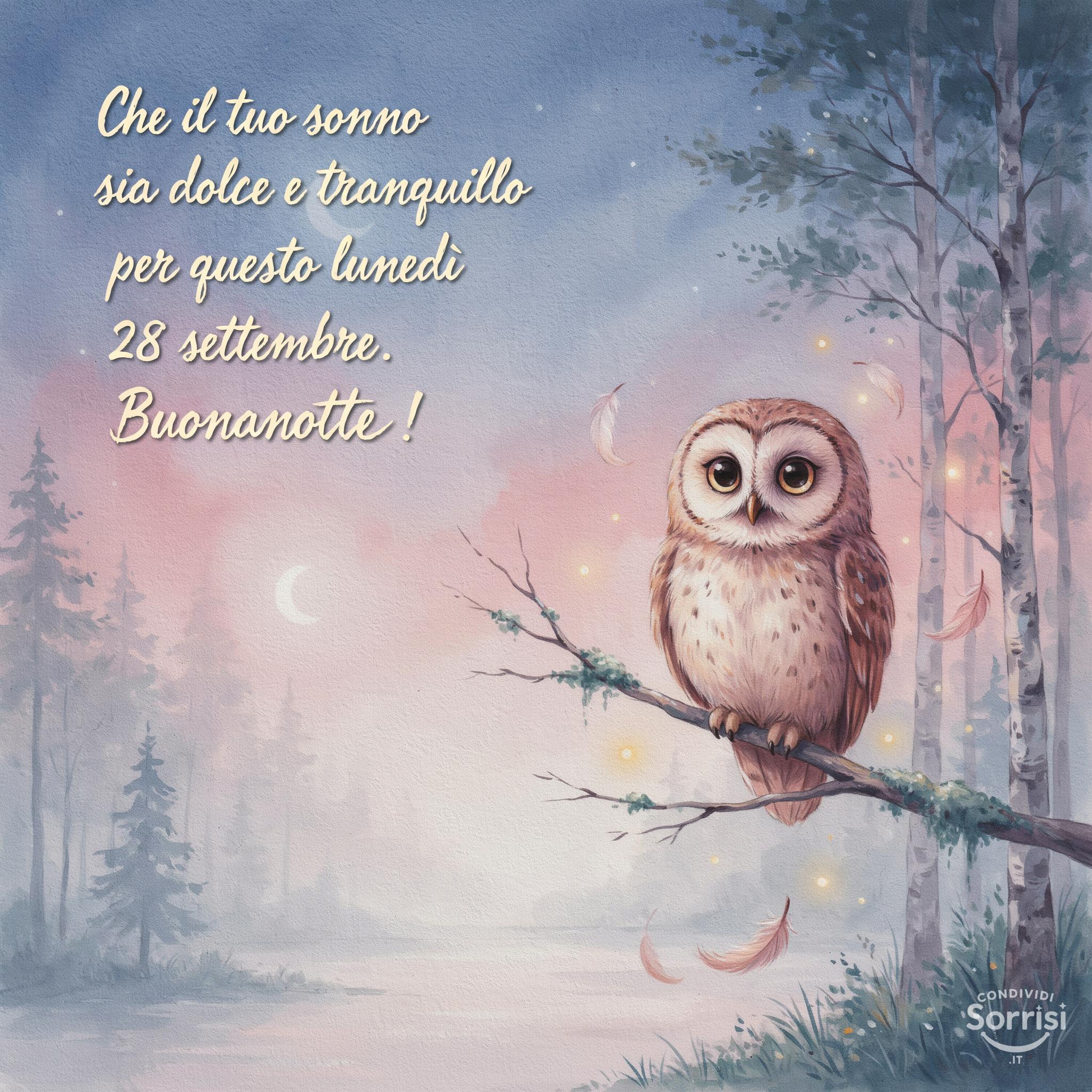 Che il tuo sonno sia dolce e tranquillo per questo lunedì 28 settembre . Buonanotte!