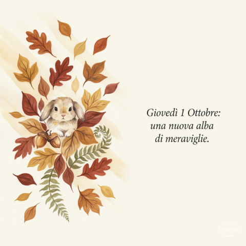 Buongiorno e Felice Giovedì 1 Ottobre 2026!