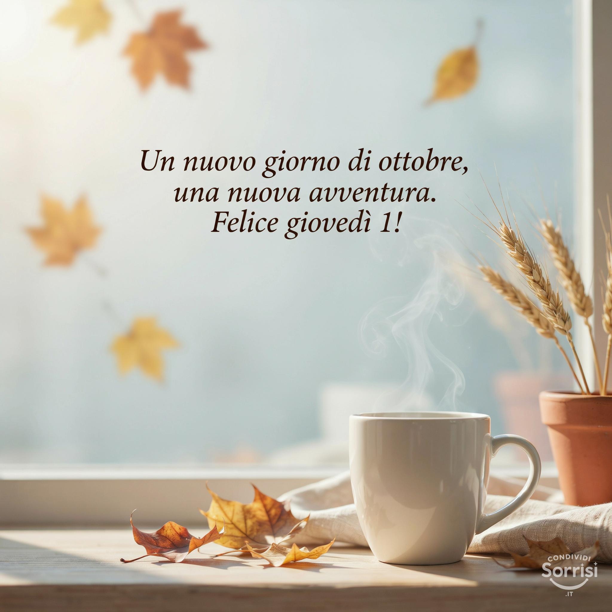 Un nuovo giorno di ottobre, una nuova avventura. Felice giovedì 1!