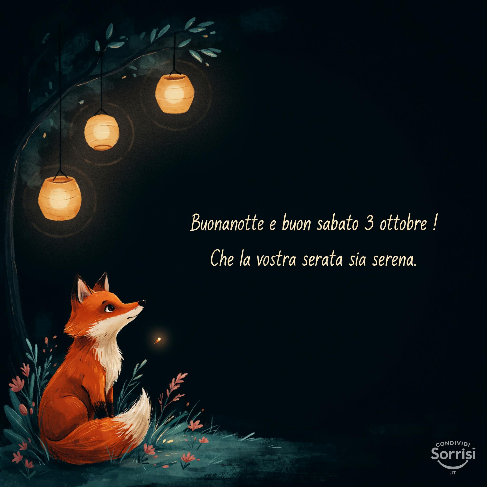 Buonanotte e buon sabato 3 ottobre ! Che la vostra serata sia serena.