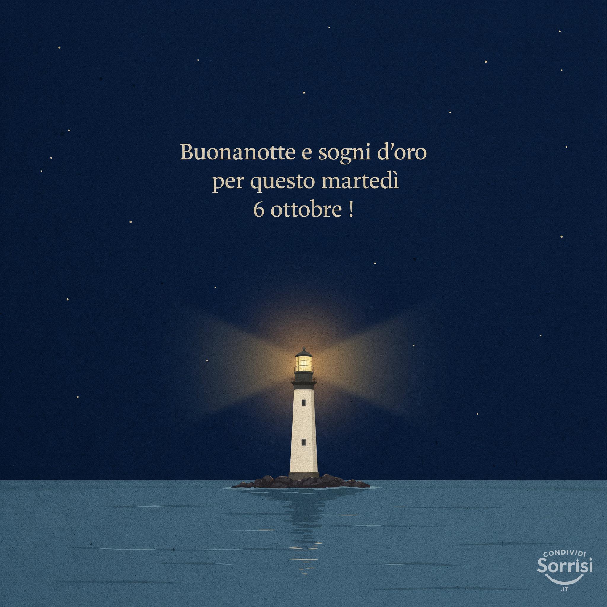 Buonanotte e sogni d'oro per questo martedì 6 ottobre !