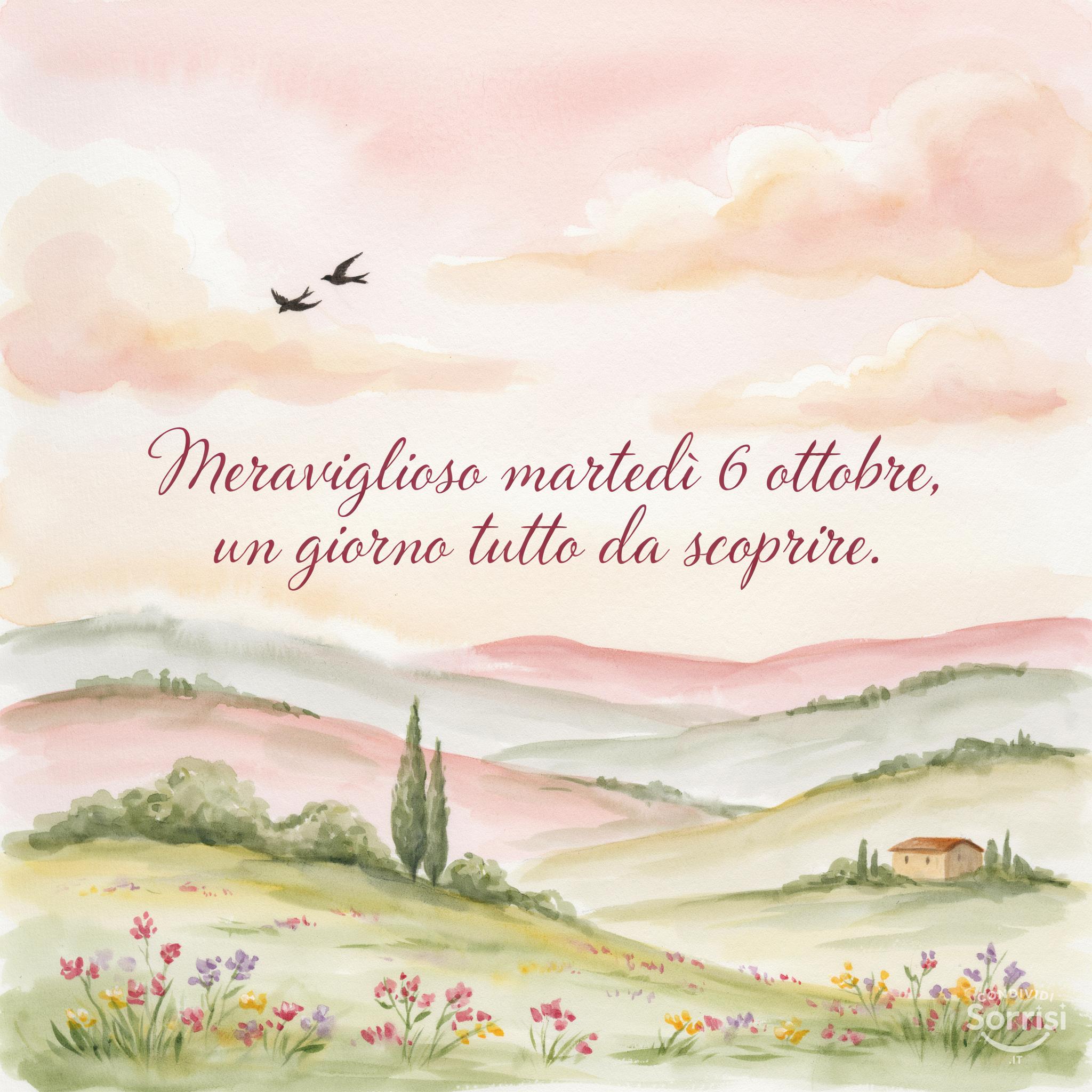 Meraviglioso martedì 6 ottobre, un giorno tutto da scoprire.