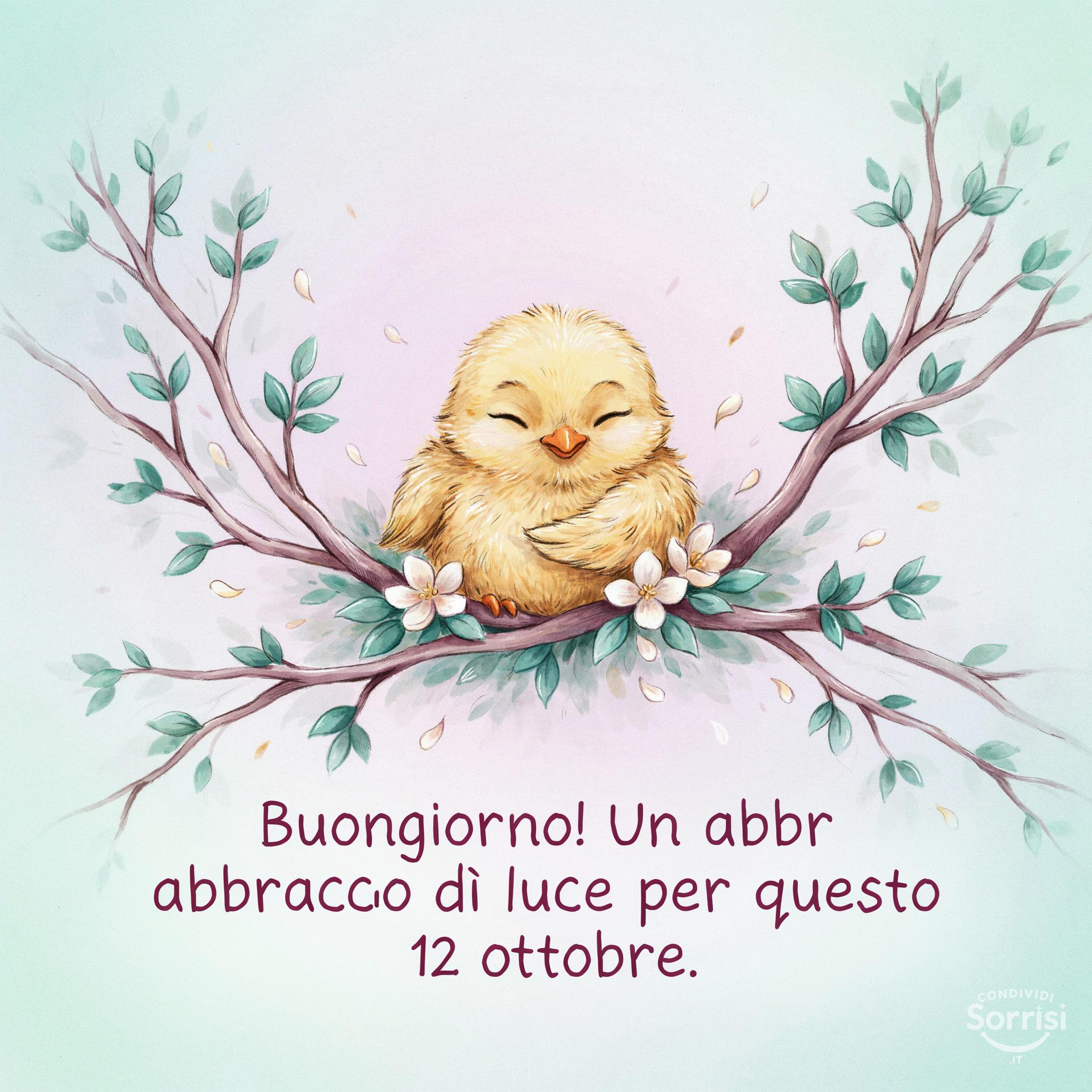 Buongiorno! Un abbraccio di luce per questo lunedì 12 ottobre .