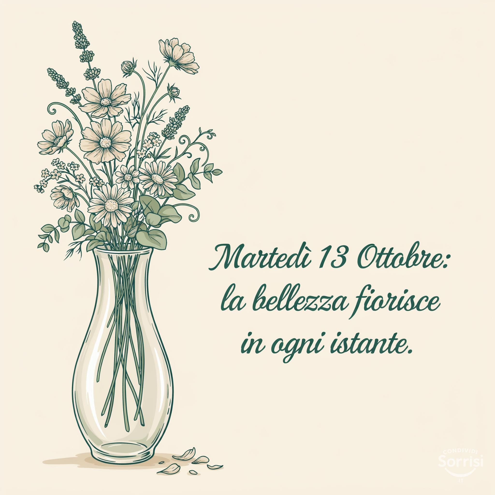 Martedì 13 Ottobre: la bellezza fiorisce in ogni istante.