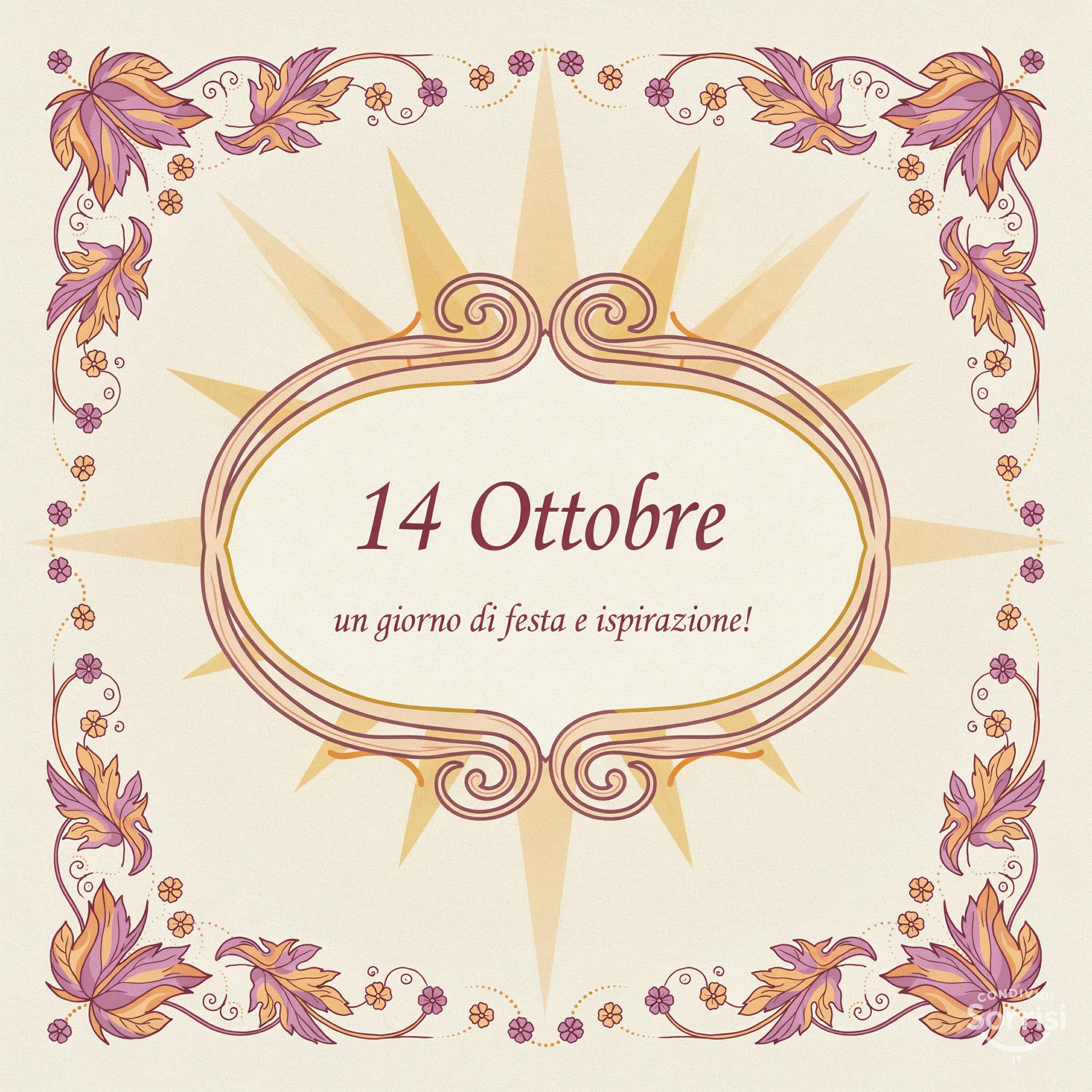 14 Ottobre: un giorno di festa e ispirazione!
