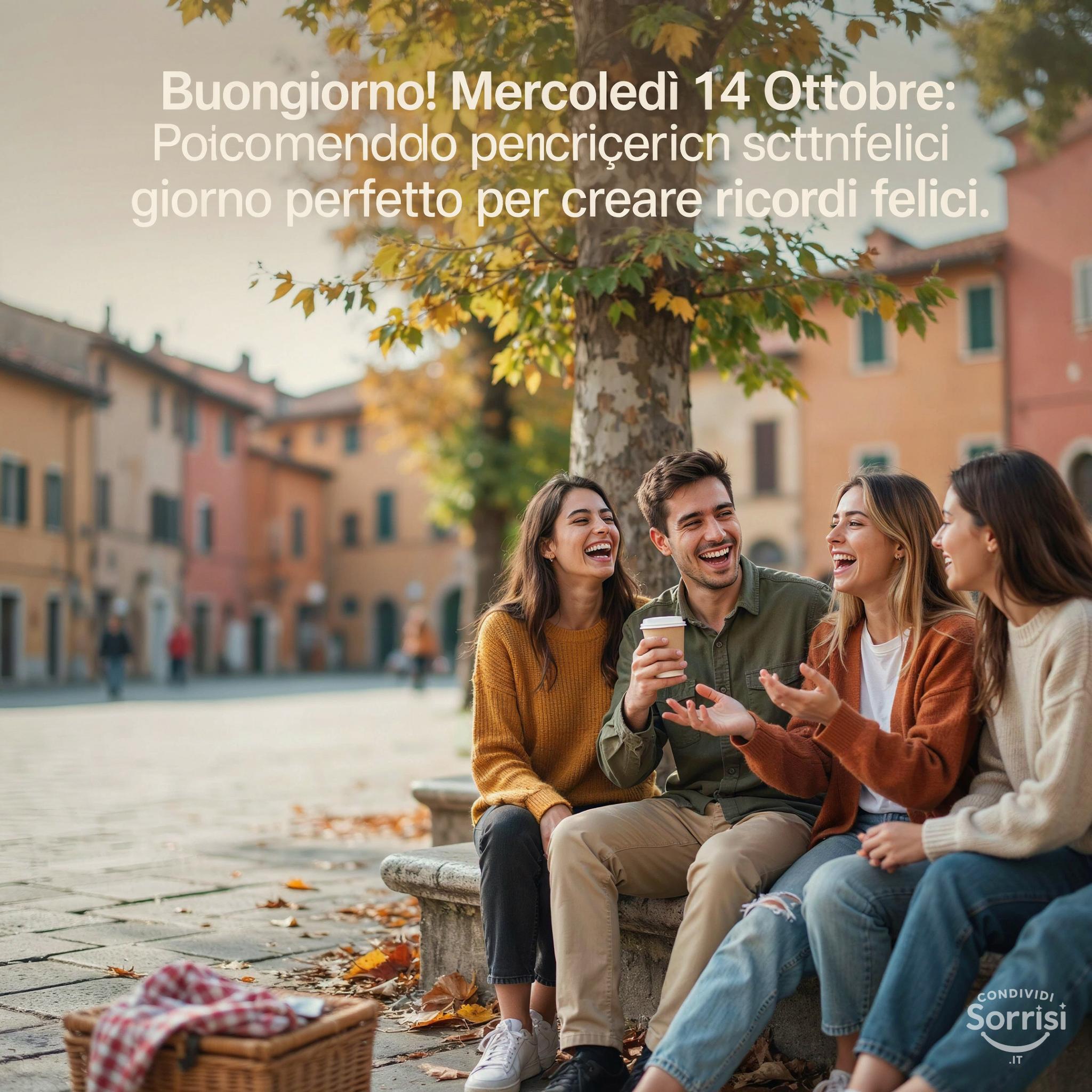 Buongiorno! Mercoledì 14 Ottobre: giorno perfetto per creare ricordi felici.
