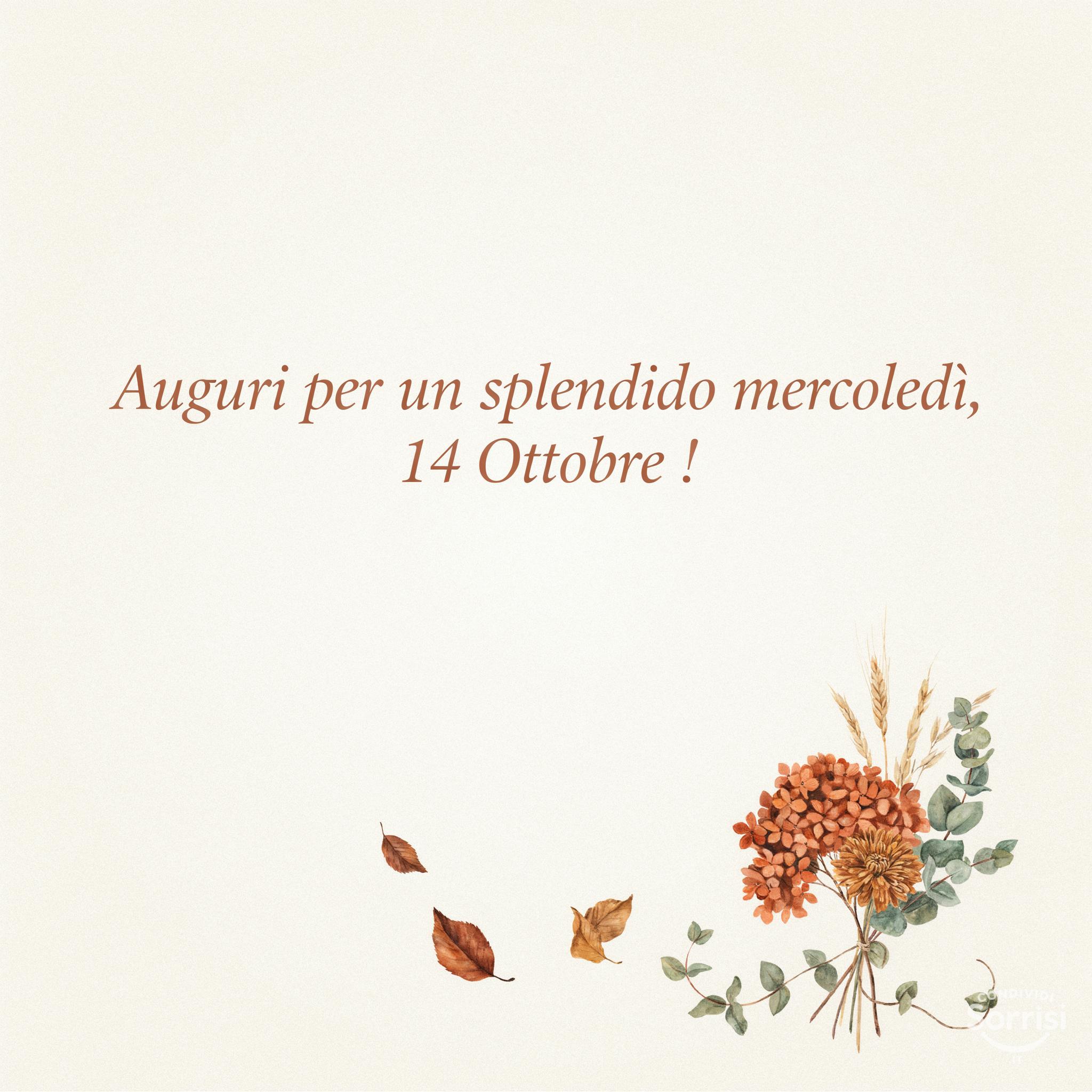 Auguri per un splendido mercoledì, 14 Ottobre !