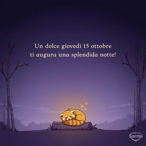 Buonanotte e sogni d'oro: Giovedì 15 Ottobre 2026 si congeda con dolcezza
