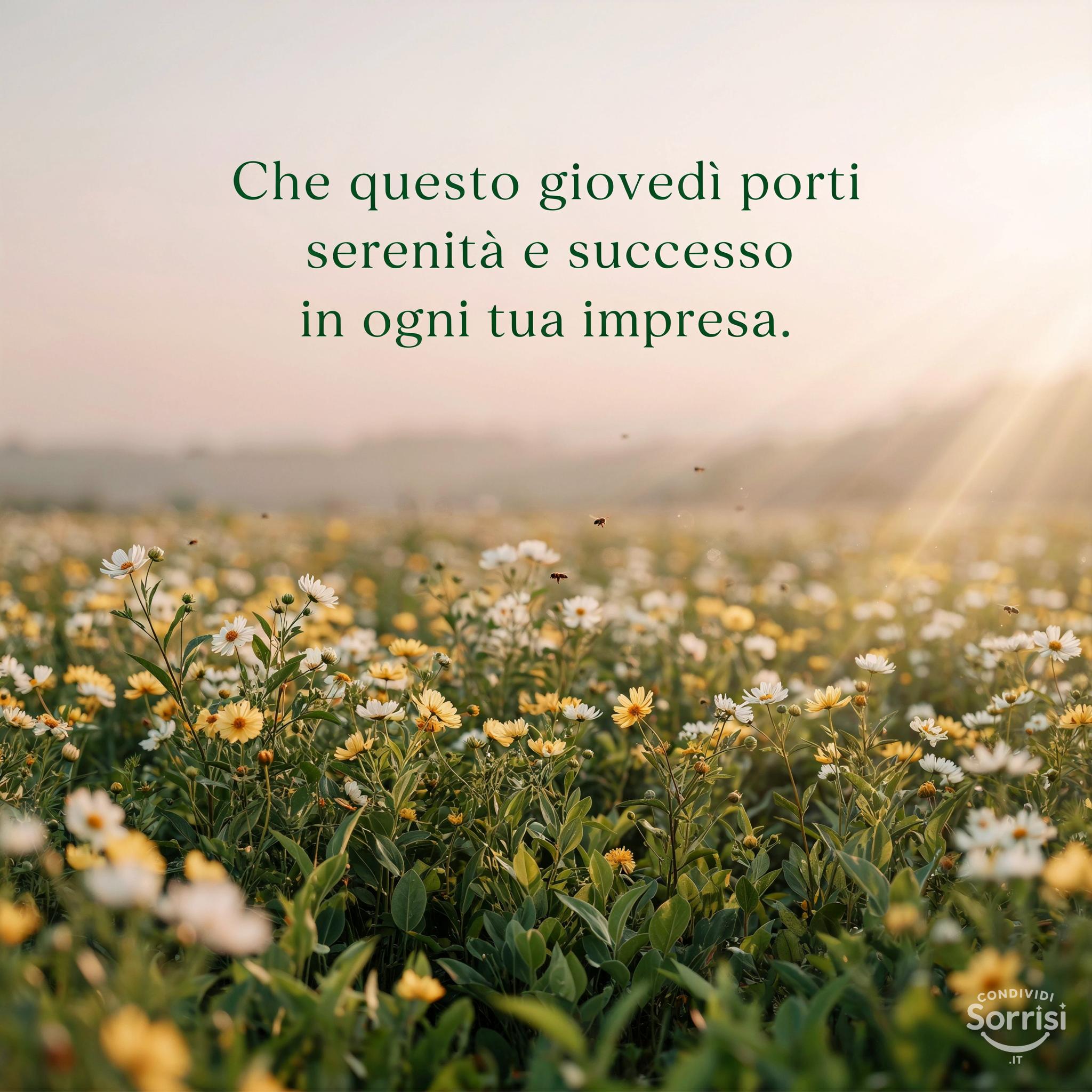 Che questo giovedì porti serenità e successo in ogni tua impresa.