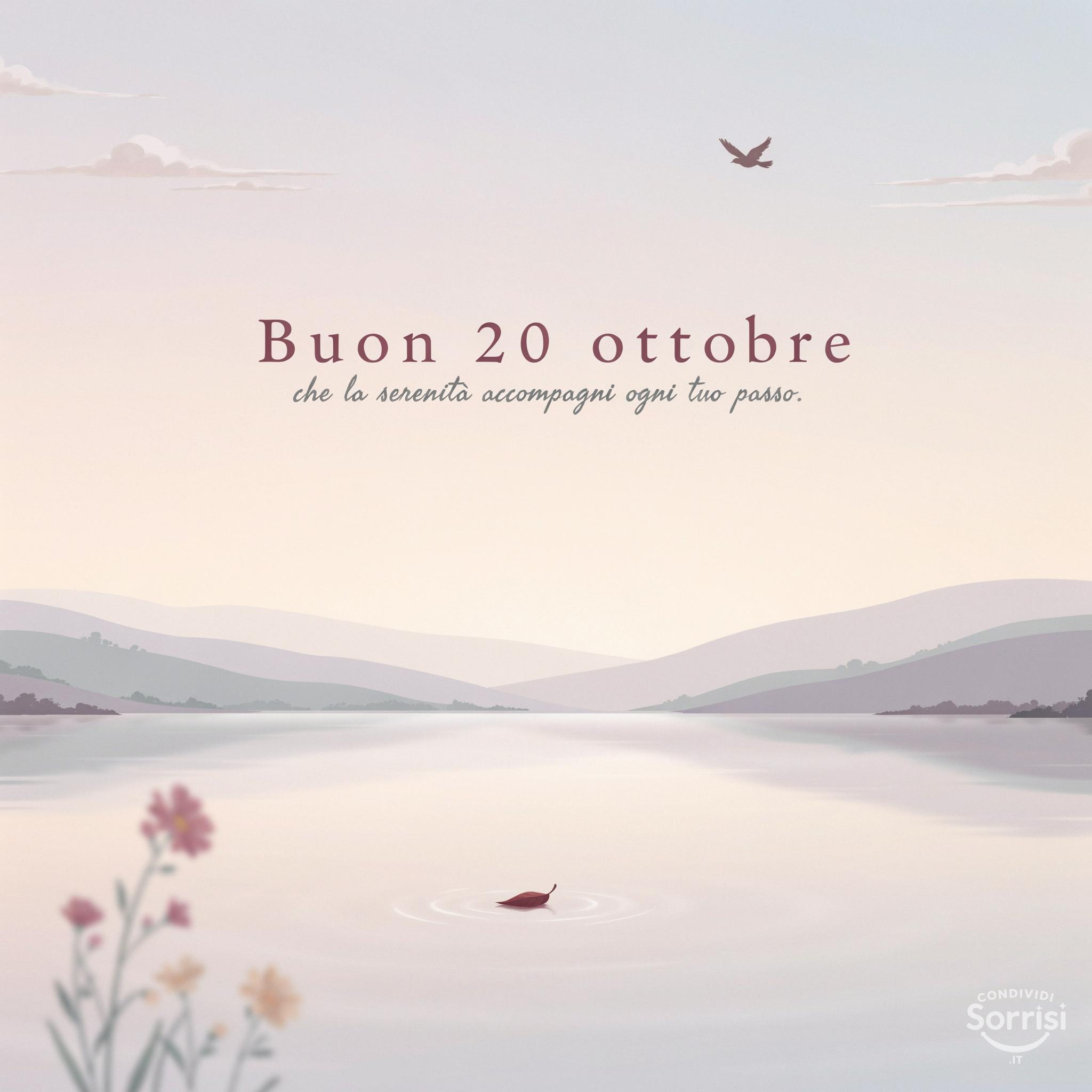 Buon 20 ottobre : che la serenità accompagni ogni tuo passo.