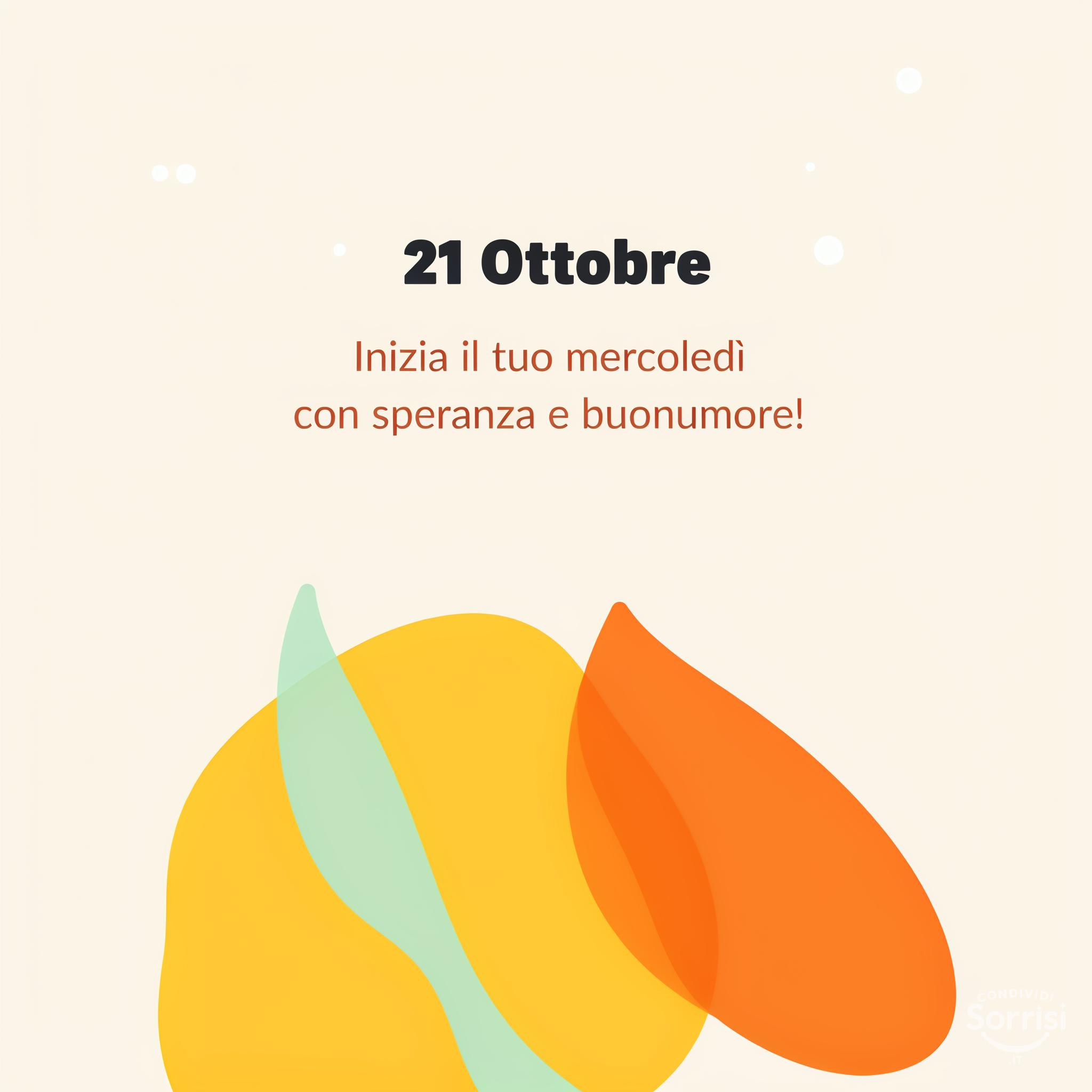 21 Ottobre : Inizia il tuo mercoledì con speranza e buonumore!