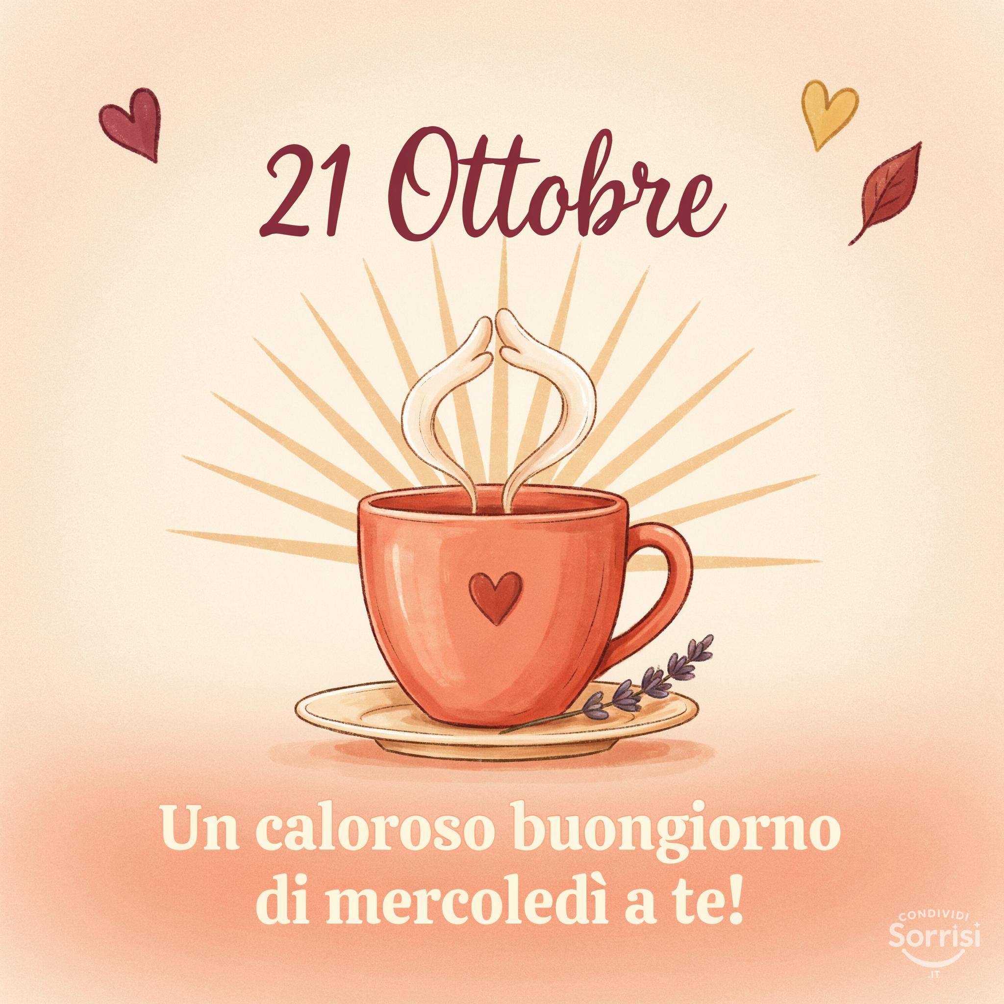 21 Ottobre : Un caloroso buongiorno di mercoledì a te!