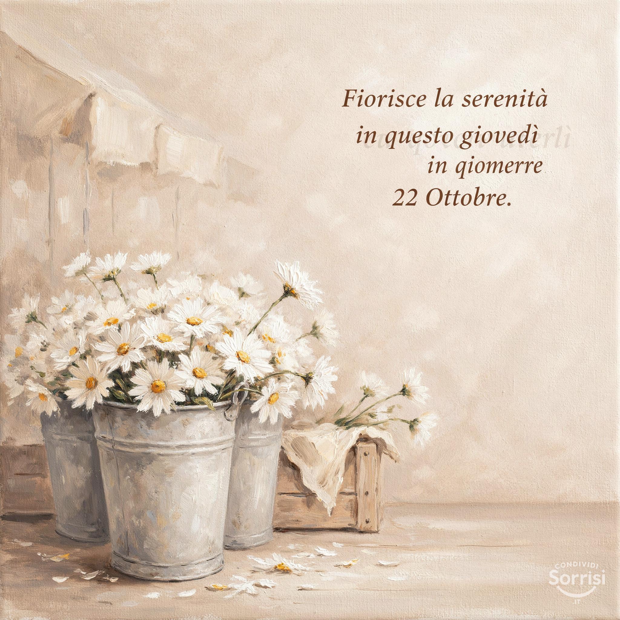 Fiorisce la serenità in questo giovedì 22 Ottobre.