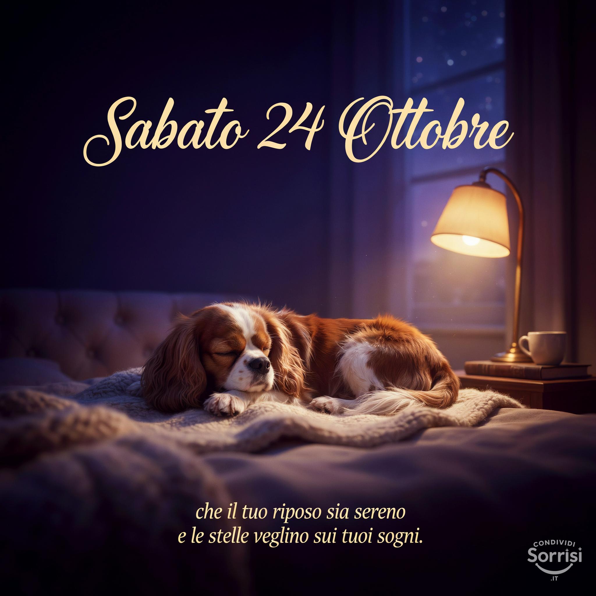 Sabato 24 Ottobre , che il tuo riposo sia sereno e le stelle veglino sui tuoi sogni.