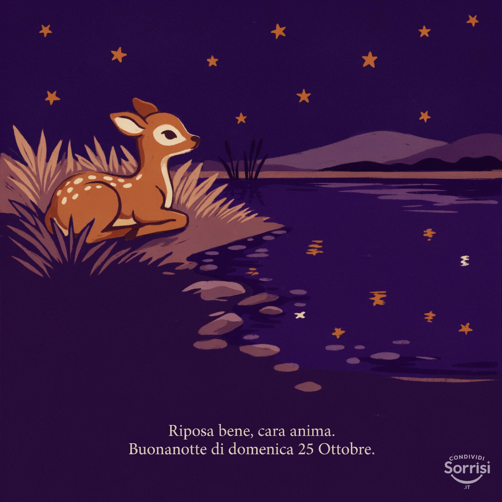 Riposa bene, cara anima. Buonanotte di domenica 25 Ottobre .
