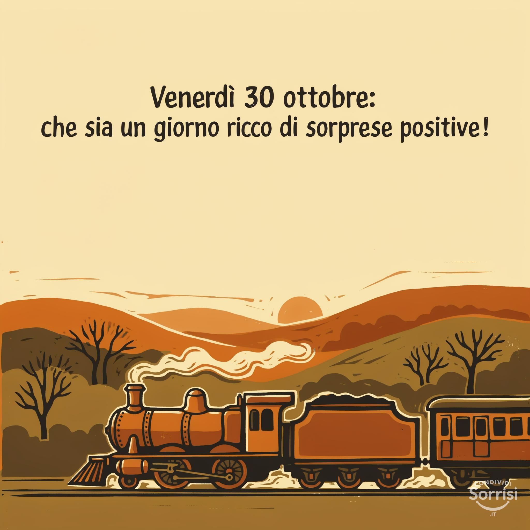 Venerdì 30 ottobre: che sia un giorno ricco di sorprese positive!
