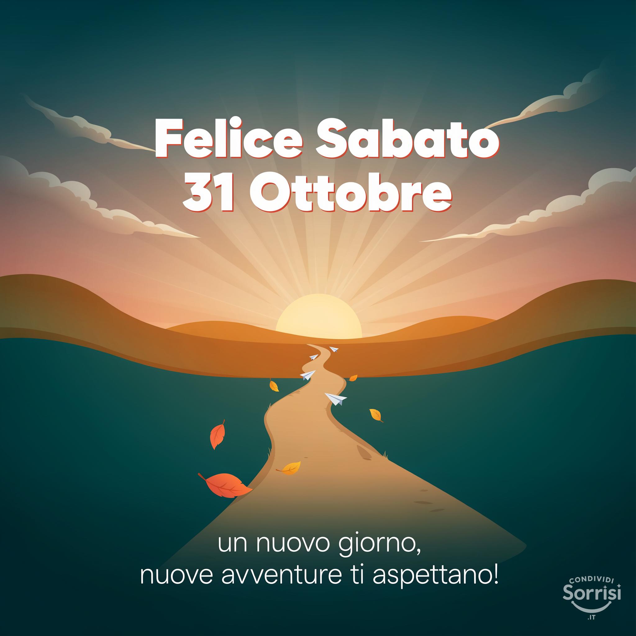 Felice Sabato 31 Ottobre : un nuovo giorno, nuove avventure ti aspettano!