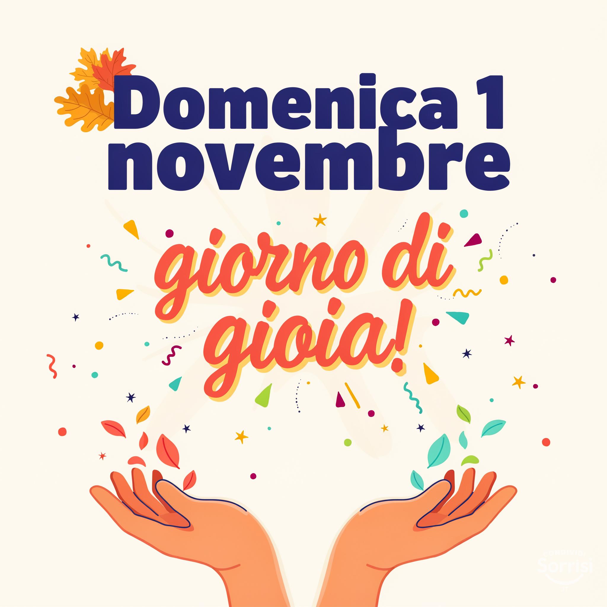 Domenica 1 novembre: giorno di gioia!