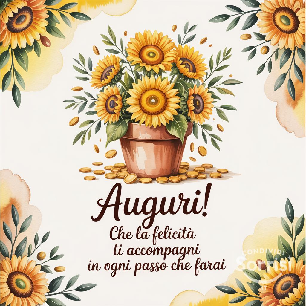 Auguri! Che la felicità ti accompagni in ogni passo che farai
