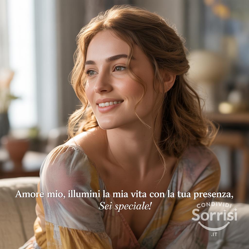 Amore mio, illumini la mia vita con la tua presenza, sei speciale!