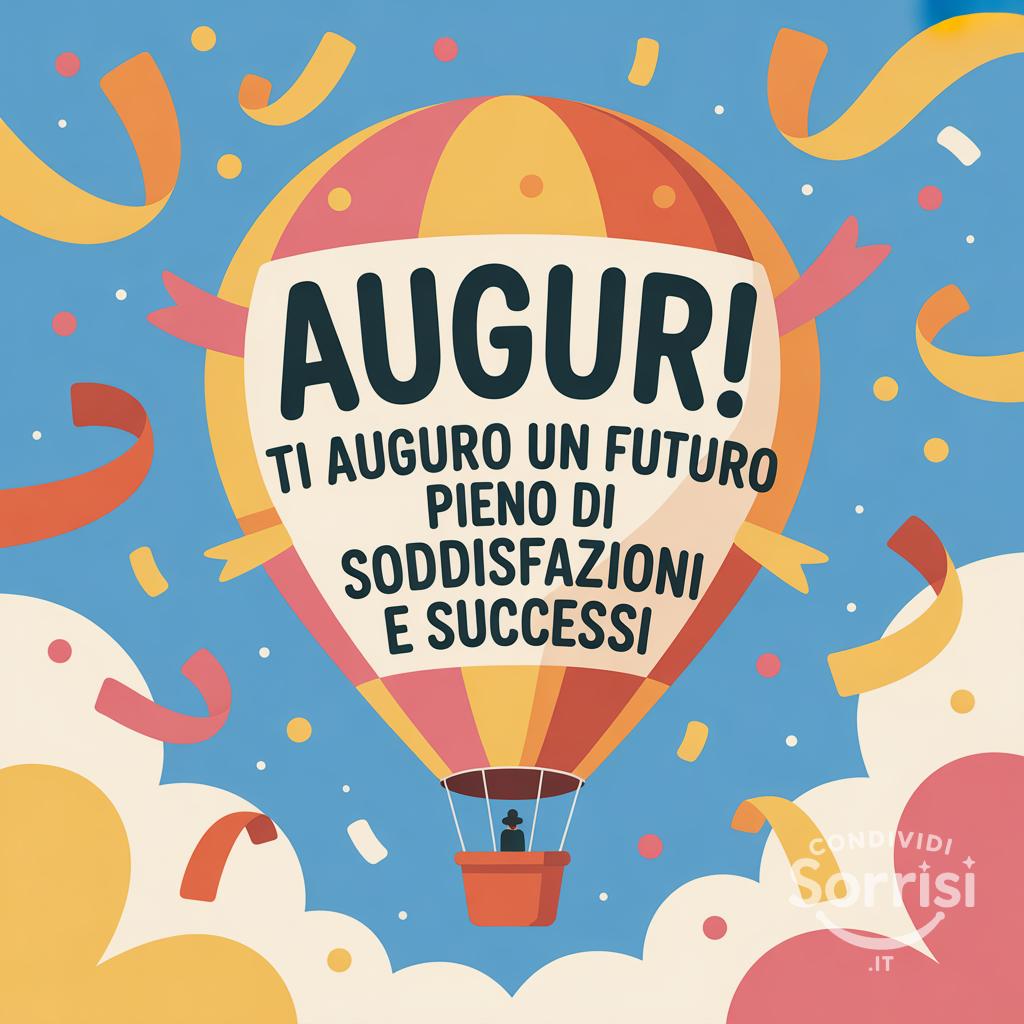 Auguri! Ti auguro un futuro pieno di soddisfazioni e successi