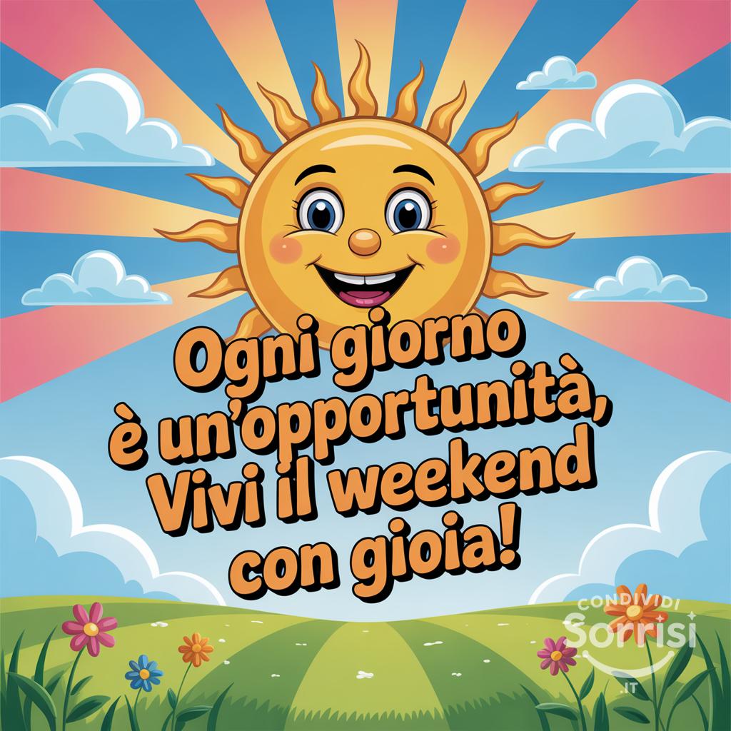 Ogni giorno è un'opportunità, vivi il weekend con gioia!