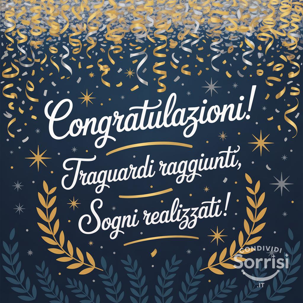 Congratulazioni! Traguardi raggiunti, sogni realizzati!