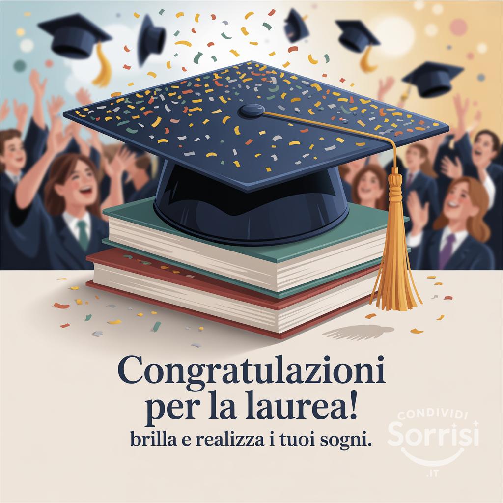 Congratulazioni per la laurea! Brilla e realizza i tuoi sogni.