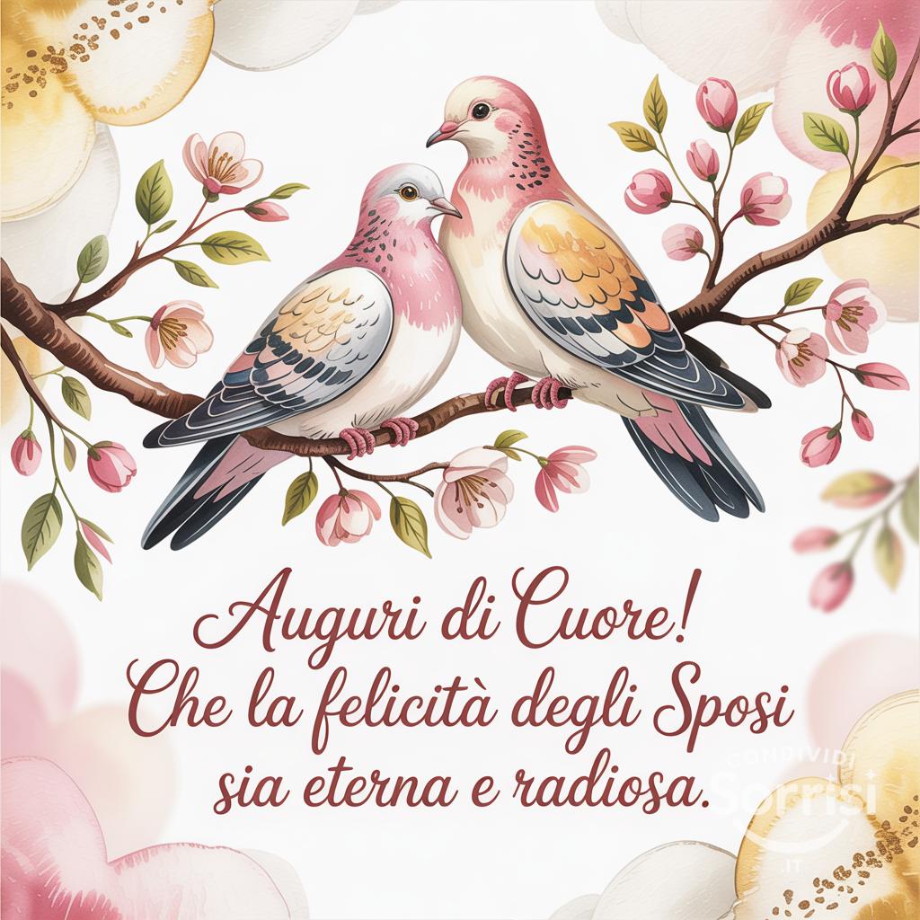 Auguri di cuore! Che la felicità degli sposi sia eterna e radiosa.