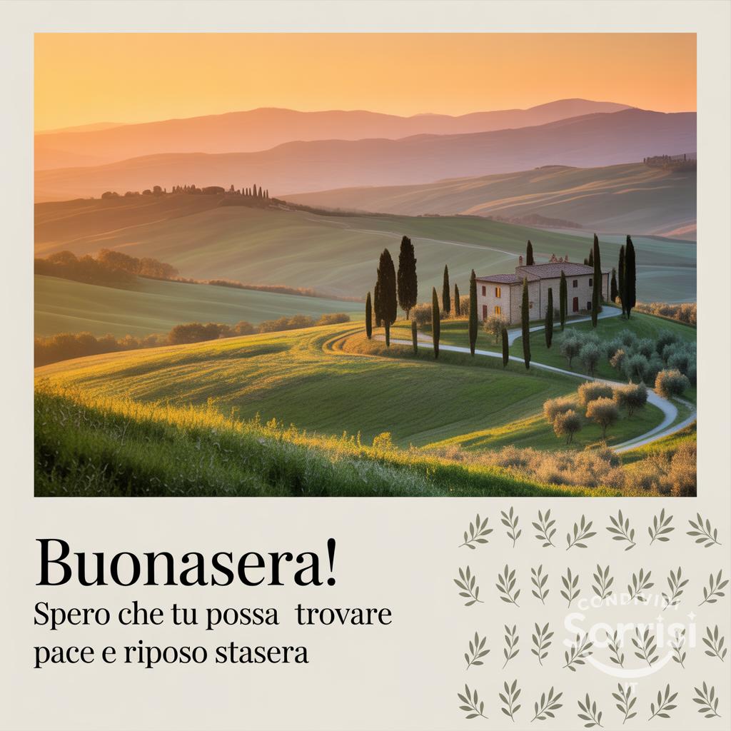 Buonasera! Spero che tu possa trovare pace e riposo stasera