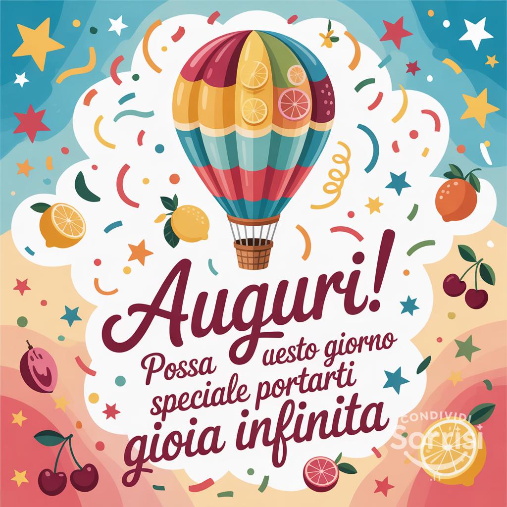 Auguri! Possa questo giorno speciale portarti gioia infinita