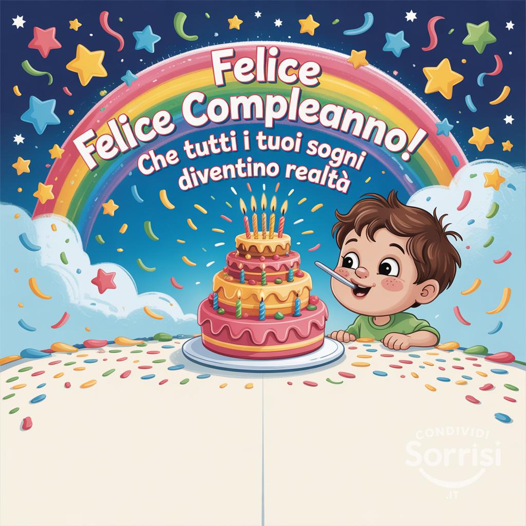 Felice compleanno! Che tutti i tuoi sogni diventino realtà