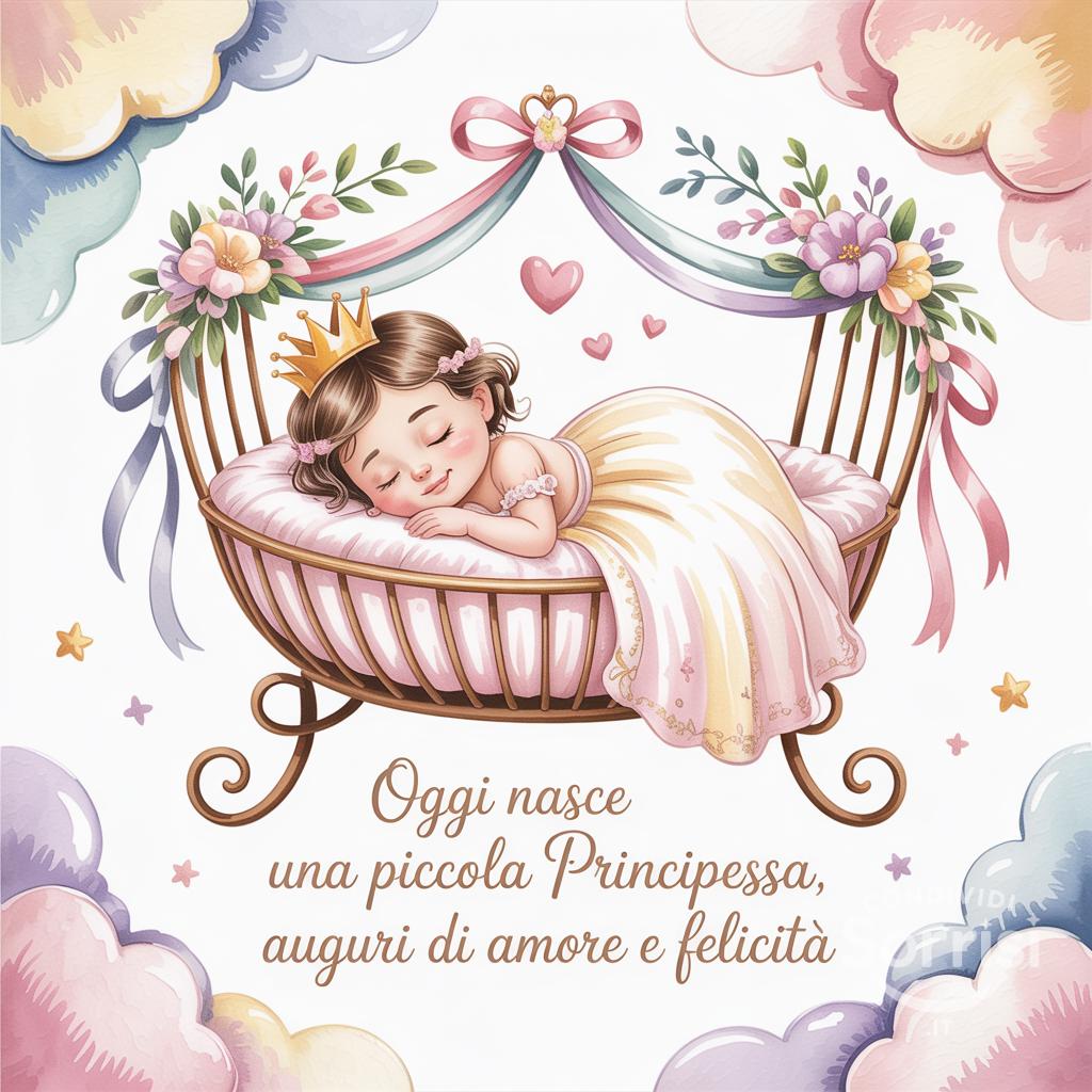 Oggi nasce una piccola Principessa, auguri di amore e felicità