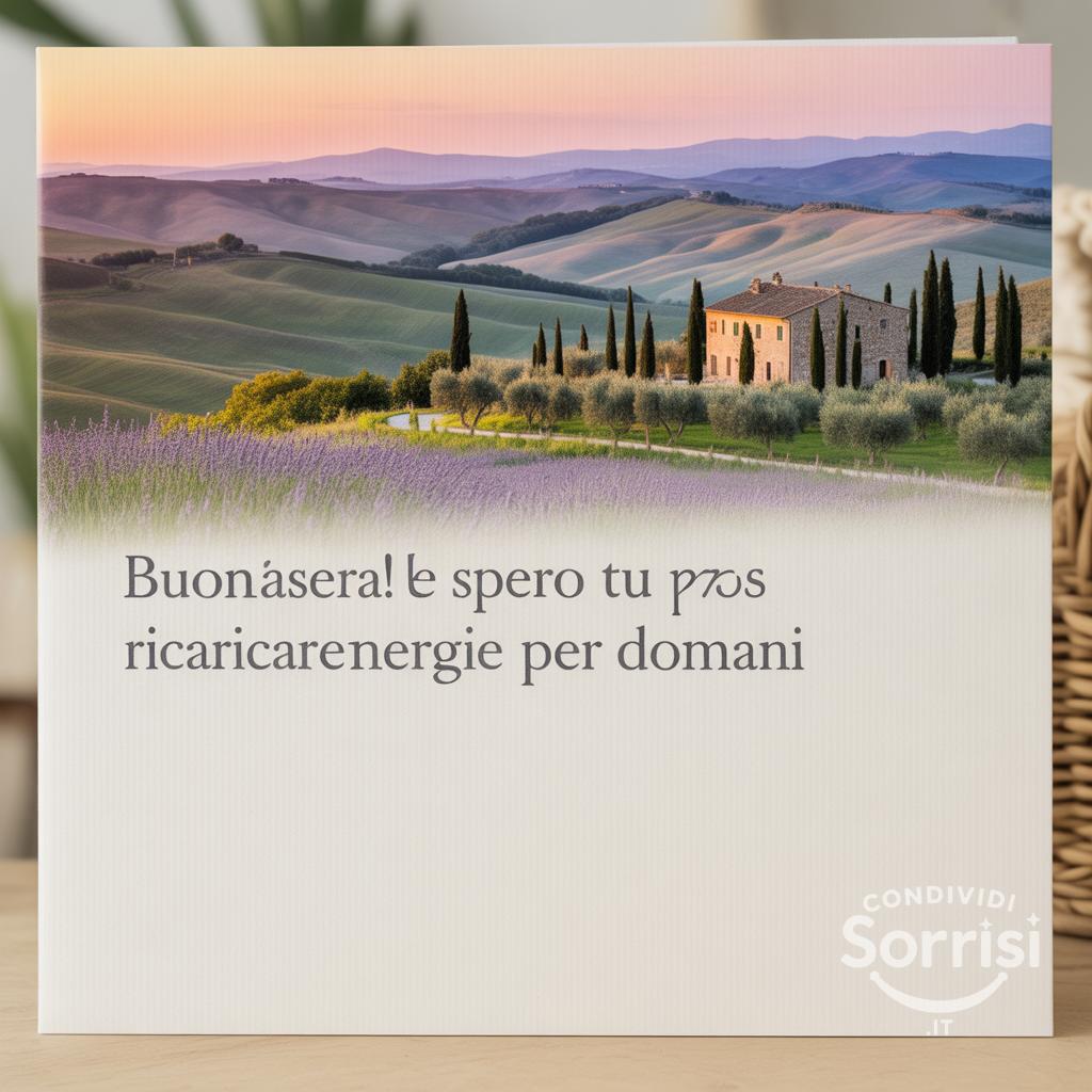 Buonasera! Spero tu possa ricaricare le energie per domani